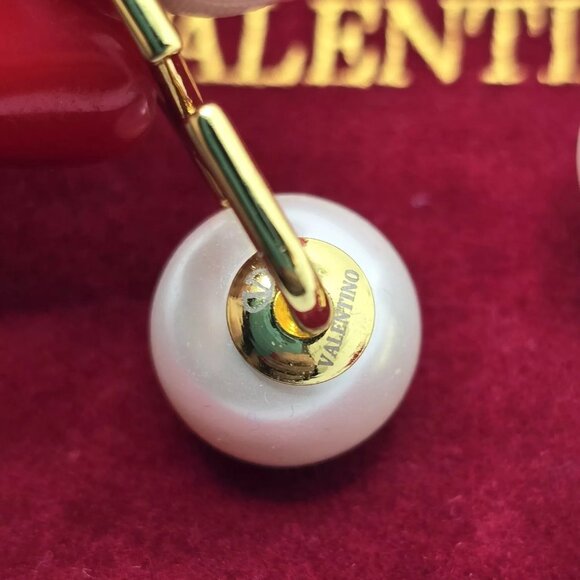 Valentino VLogo Signature Metal And Resin Earrings - Picture 3 of 11